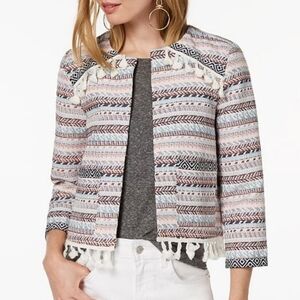 NEW! JACK BY BB DAKOTA Tassel Fringe Open Front Jacket XS.
